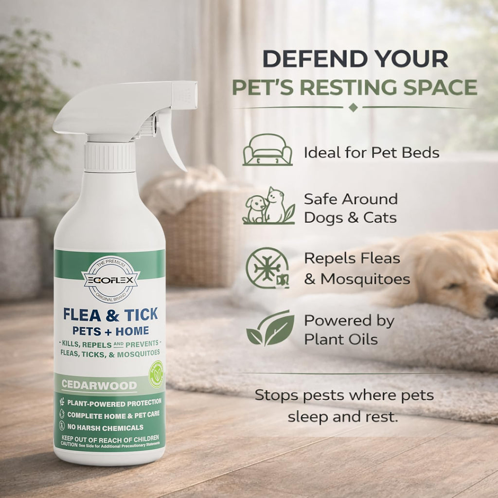 Plant-Based Flea Spray with Cedarwood Scent 16 Oz D329832