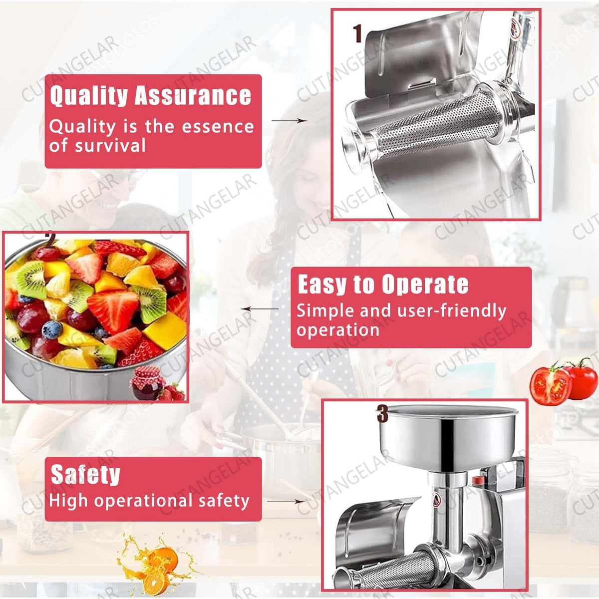 Commercial Grade Electric Sauce Machine 450W with Large Hopper F53990