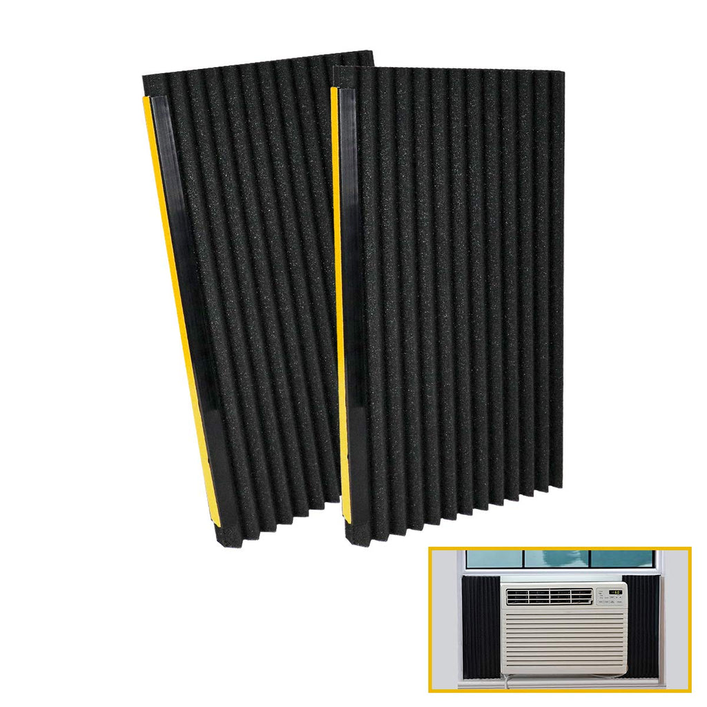 Window Air Conditioner Foam Insulation Panels, 2 Pack, Black, 17in High x 9in Wide E4235