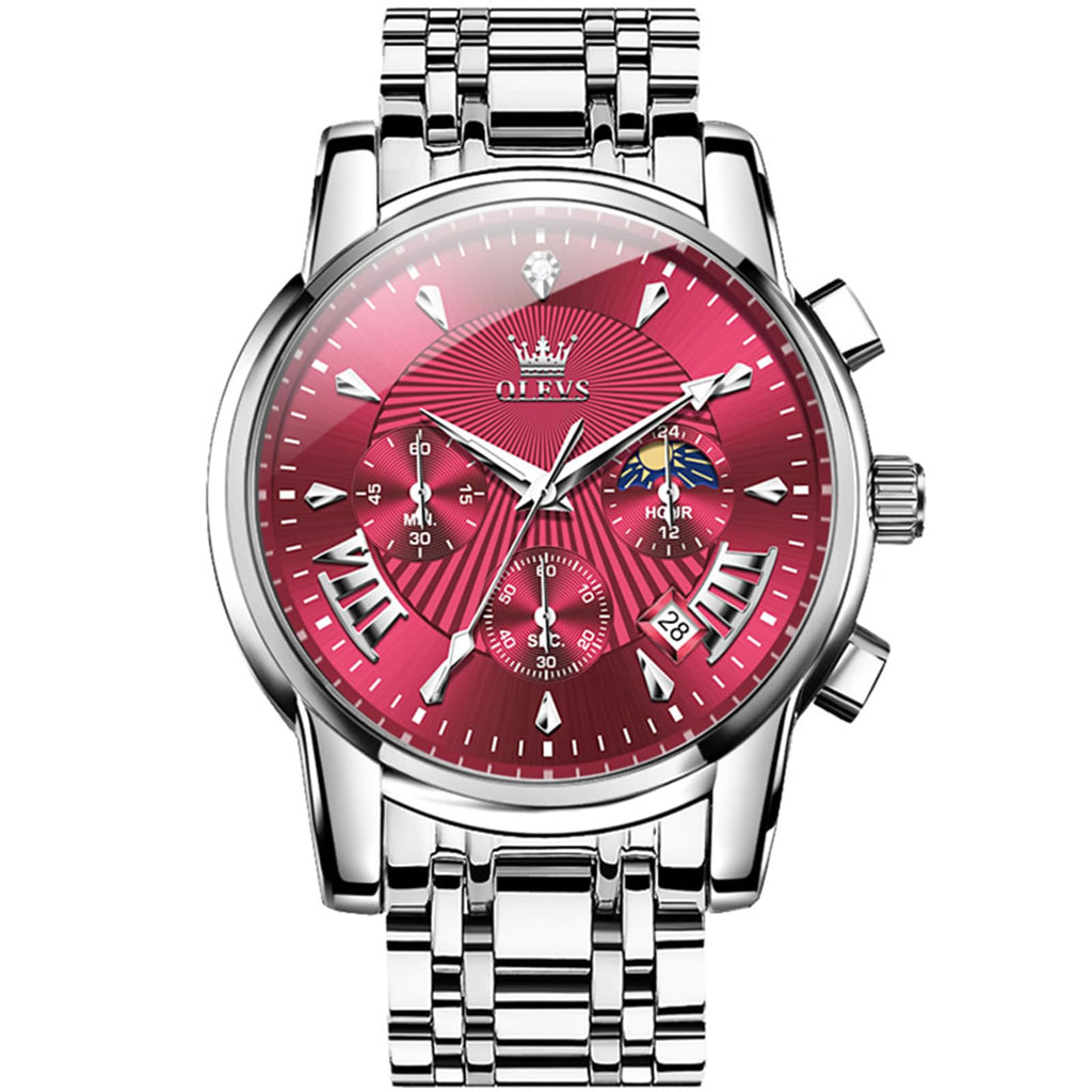 Mens Stainless Steel Analog Quartz Waterproof Watch P381483