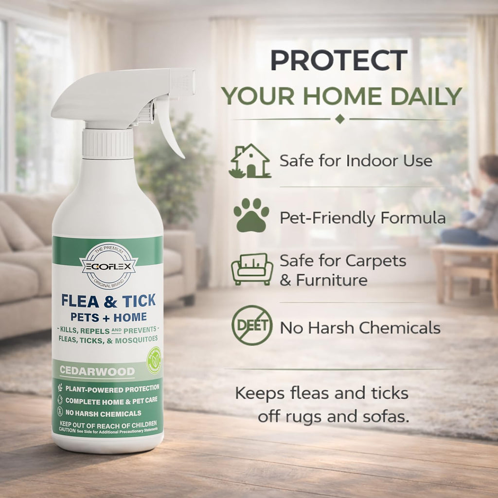 Plant-Based Flea Spray with Cedarwood Scent 16 Oz D329832