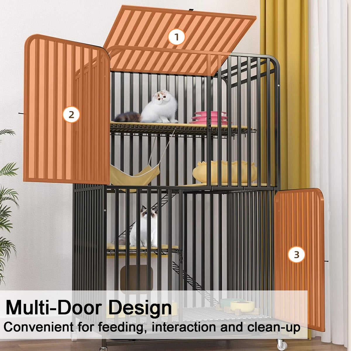 High Carbon Steel 4-Tier Cat Kennel U13764