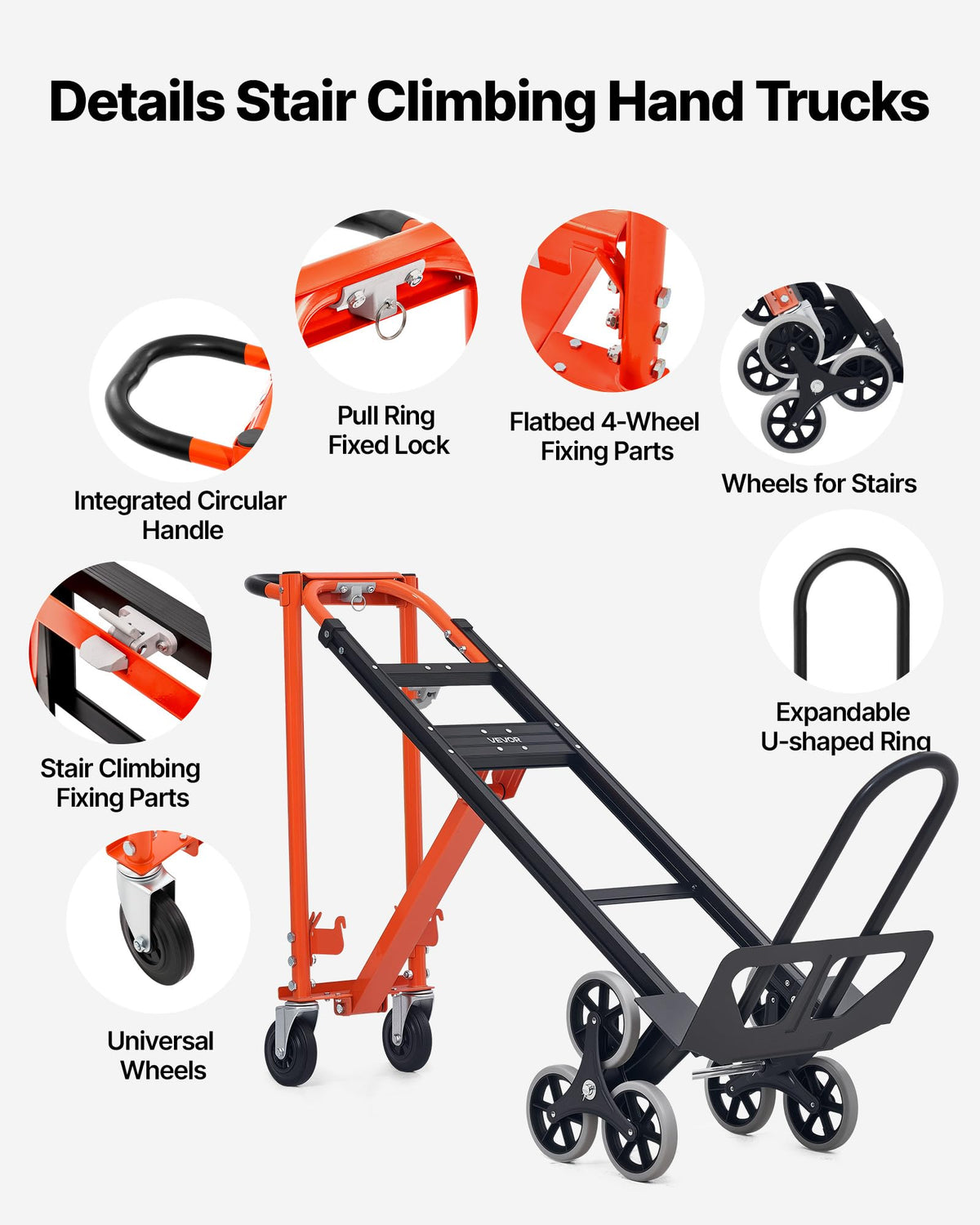 3 in 1 Convertible Stair Climbing Cart 770 lbs Folding Hand Truck Dolly F38229