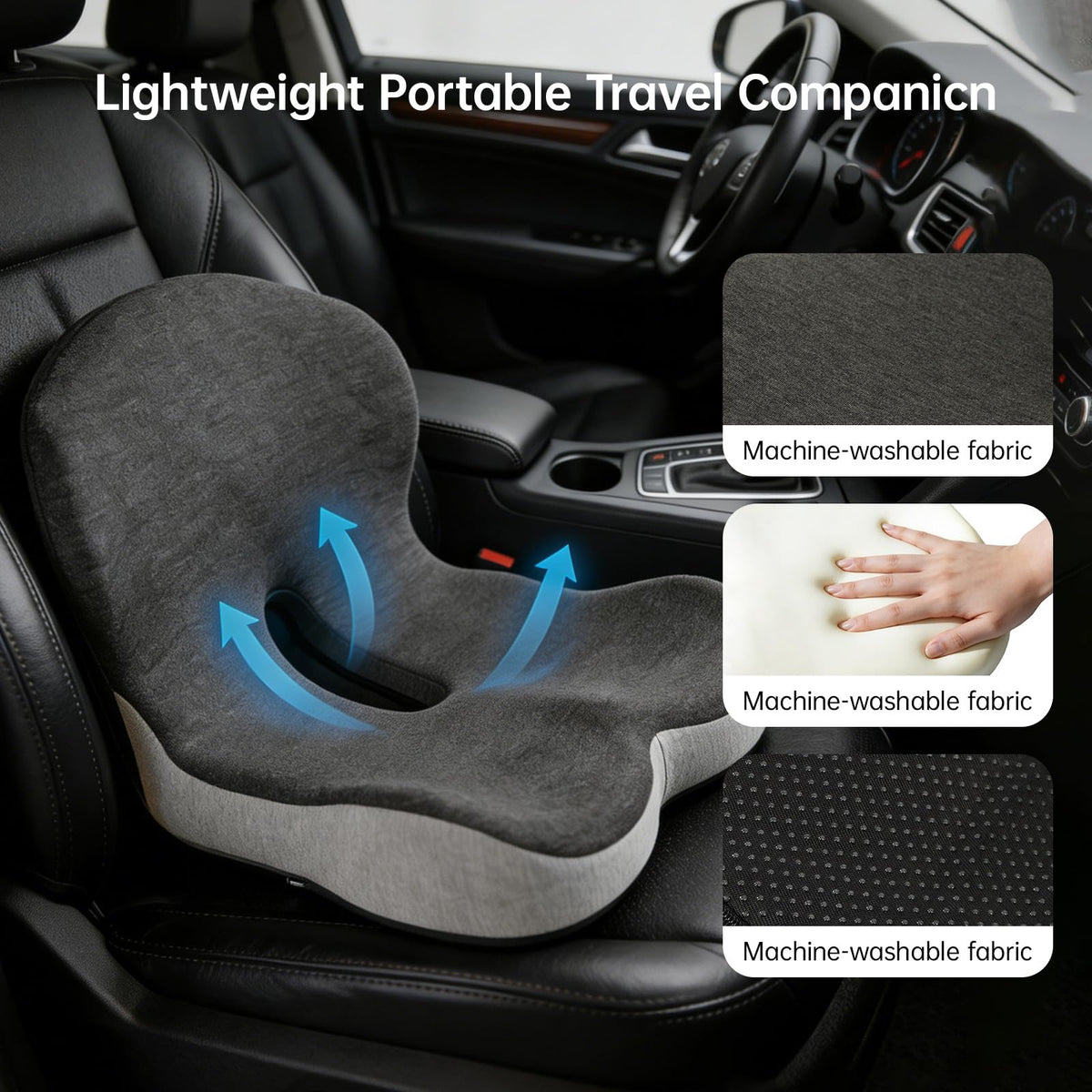 L-Shaped Memory Foam Seat Cushion with Back Support S5360