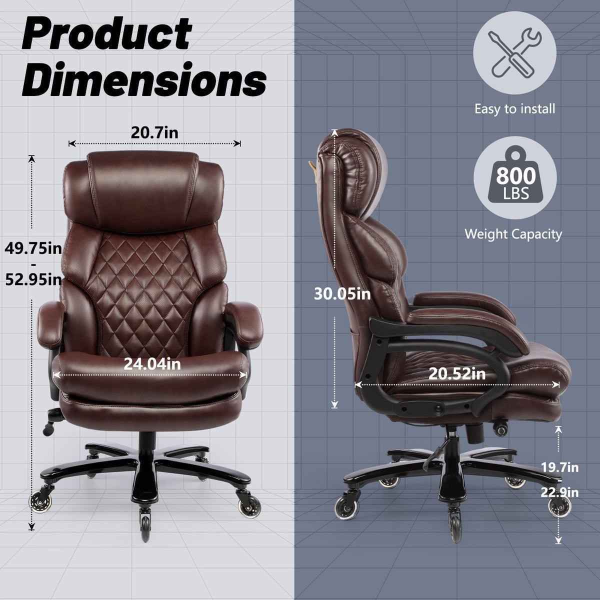 Big and Tall Heavy Duty Executive Office Chair with High Back J512926