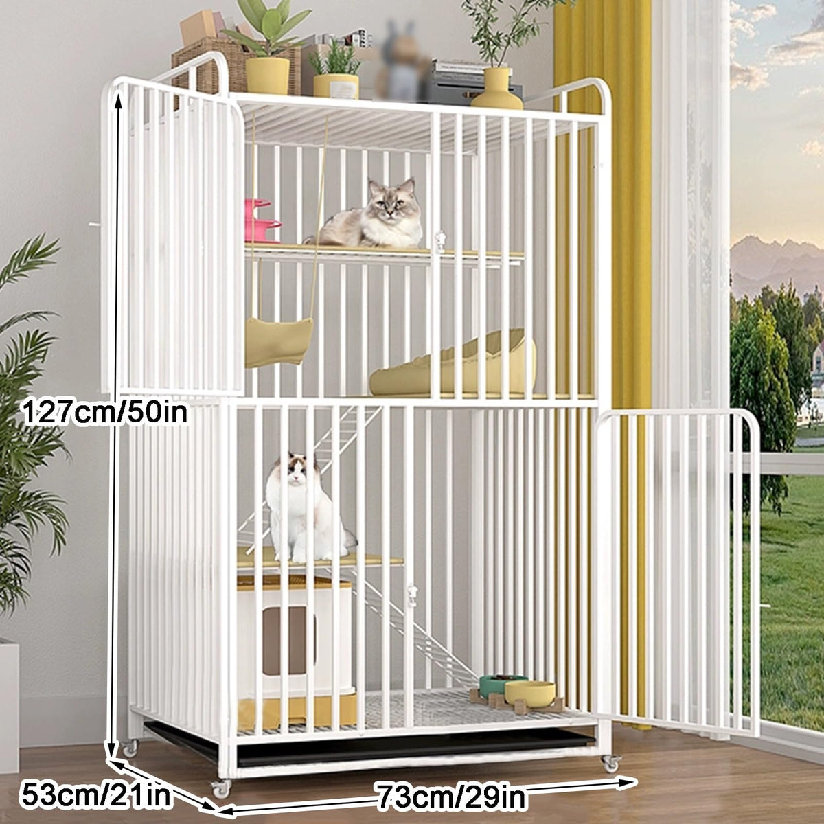 High Carbon Steel 4-Tier Cat Kennel U13764
