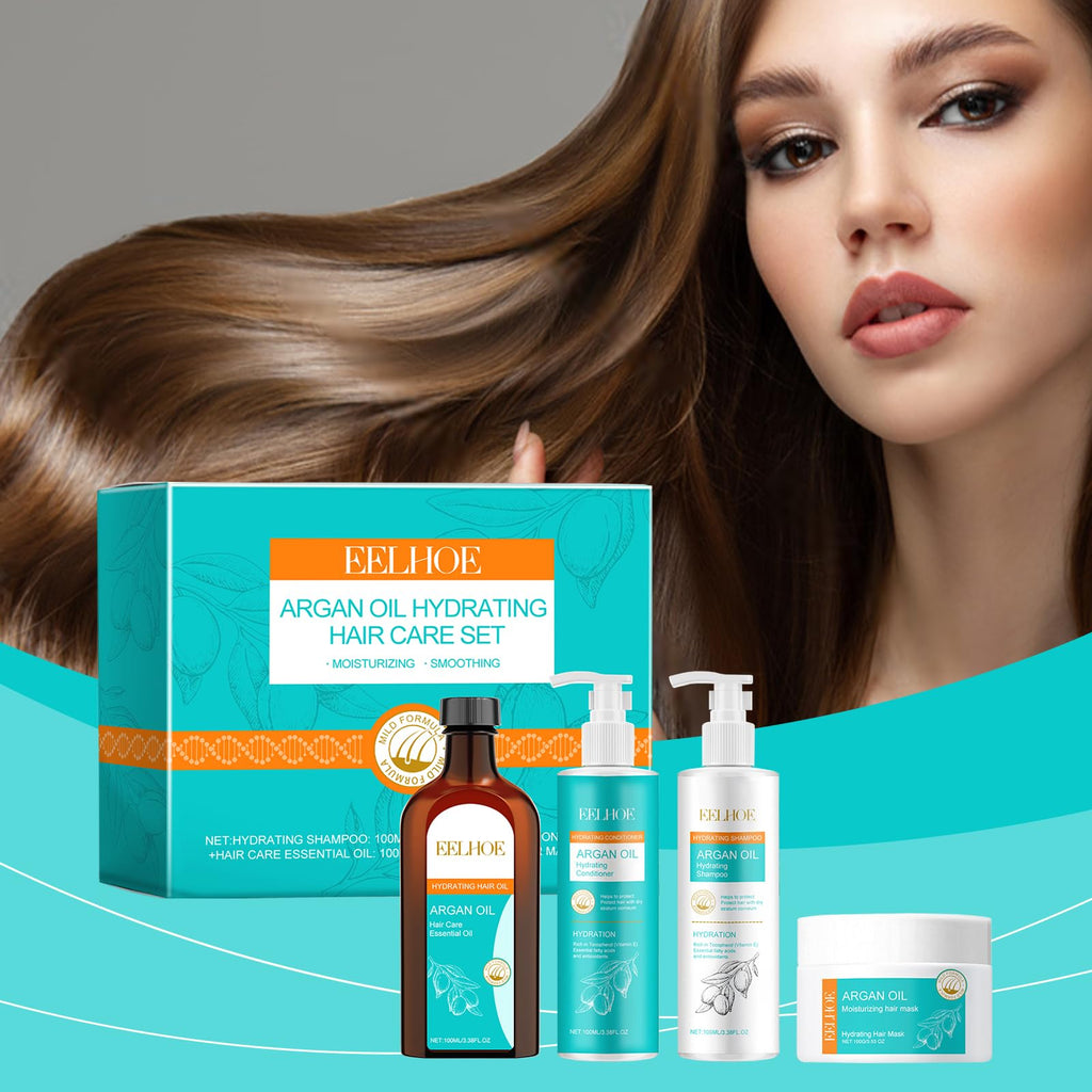 Argan Oil Hydrating Shampoo Conditioner Oil and Mask Hair Care Set K72109