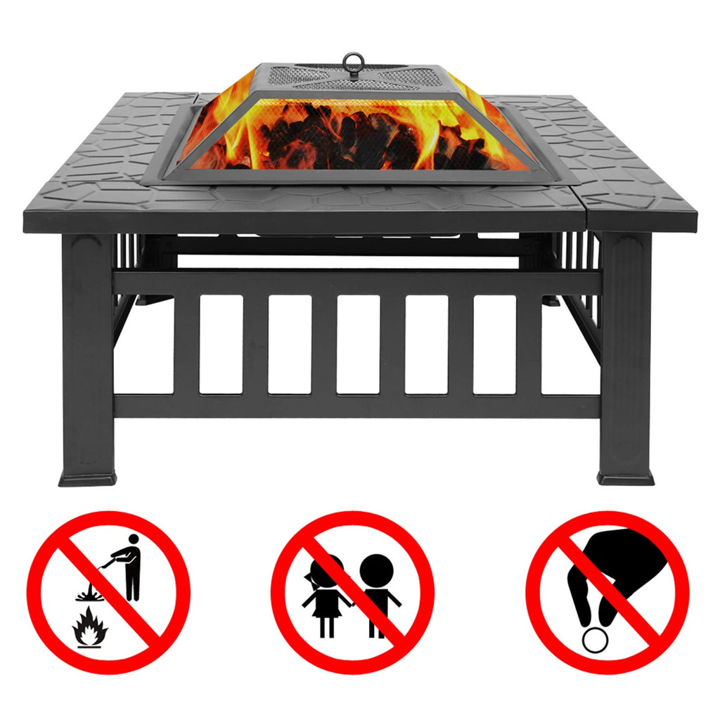 32 Inch Square Fire Pit U9166