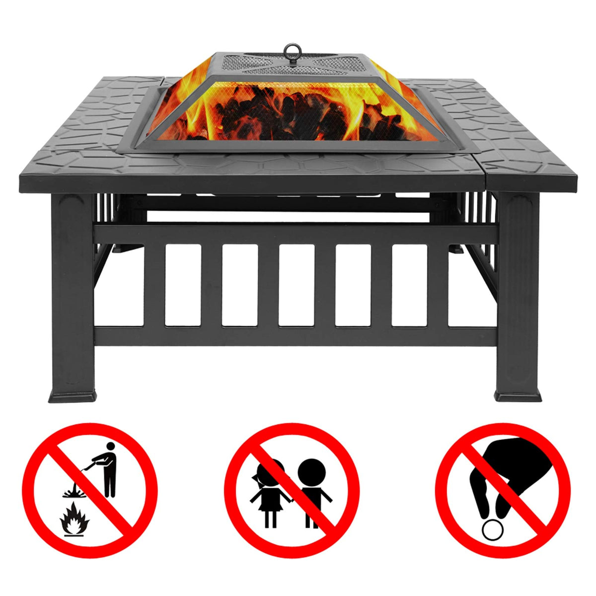 32 Inch Square Fire Pit U9166