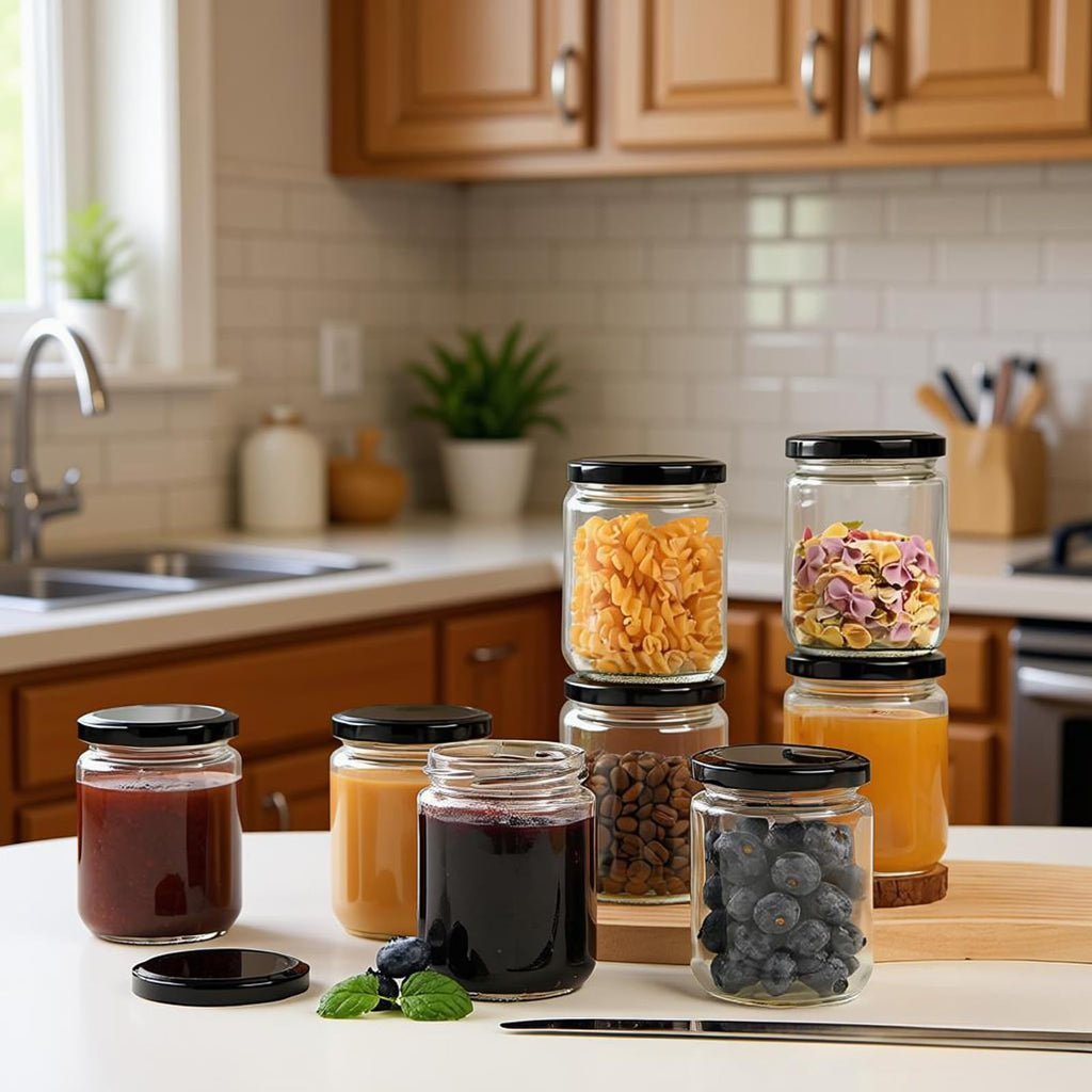 24Pack 12oz Clear Glass Jars with Lids E9015