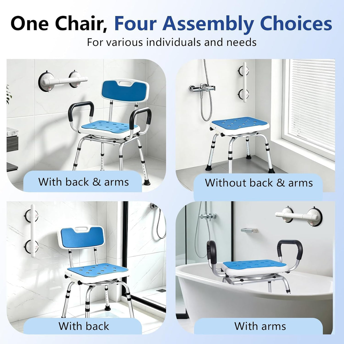 Swivel Shower Chair 500lbs Heavy Duty Adjustable M9893