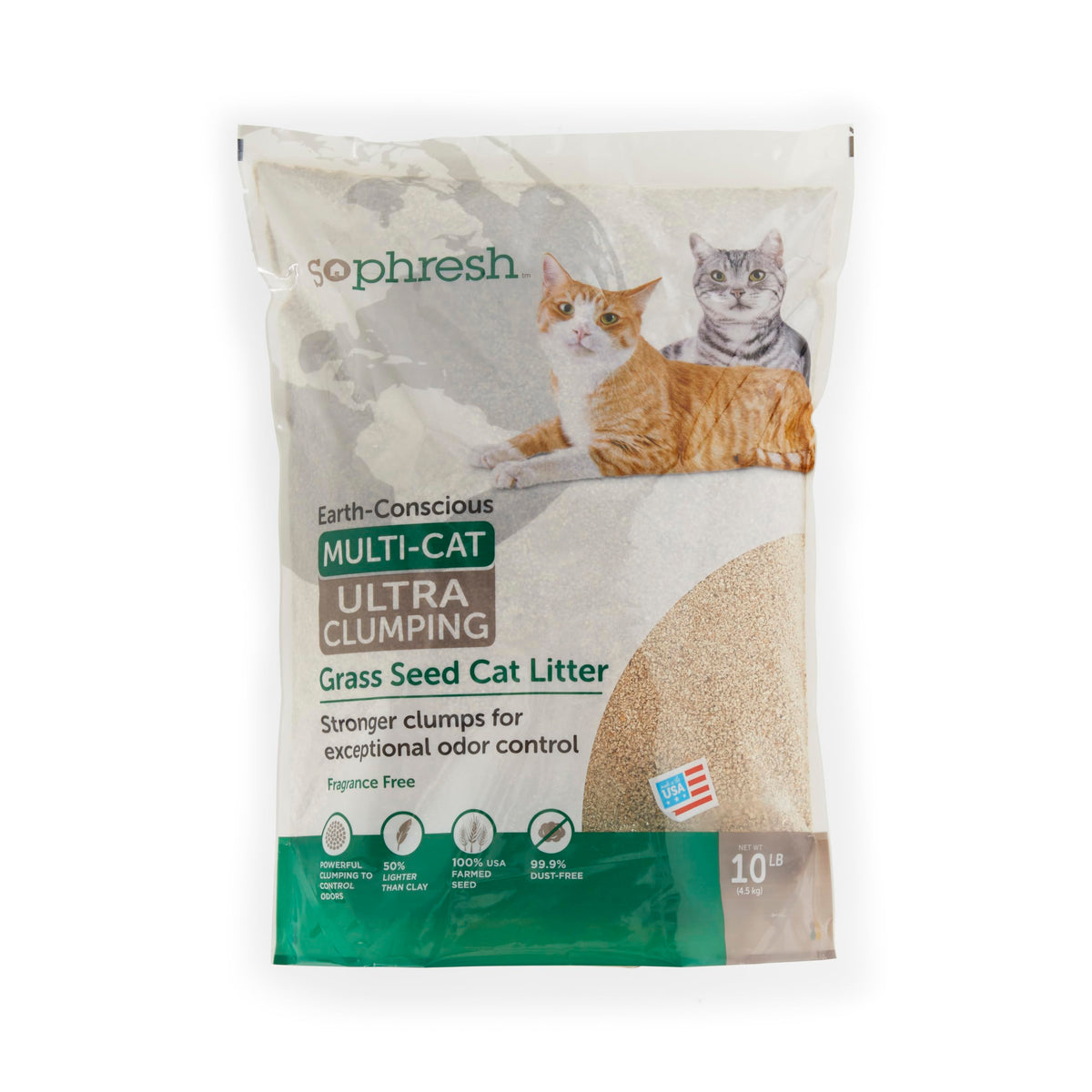 Unscented Clumping Grass Seed Cat Litter 10 lbs B135