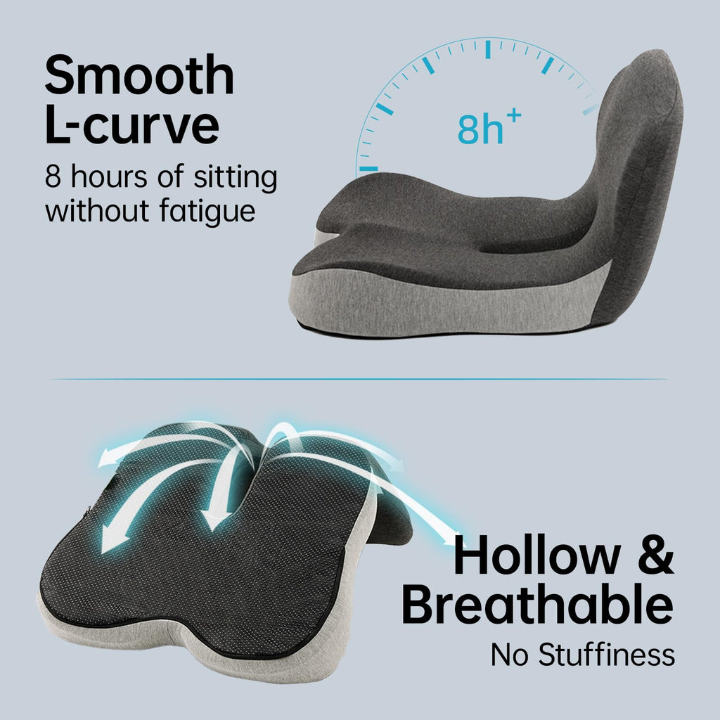 L-Shaped Memory Foam Seat Cushion with Back Support S5360
