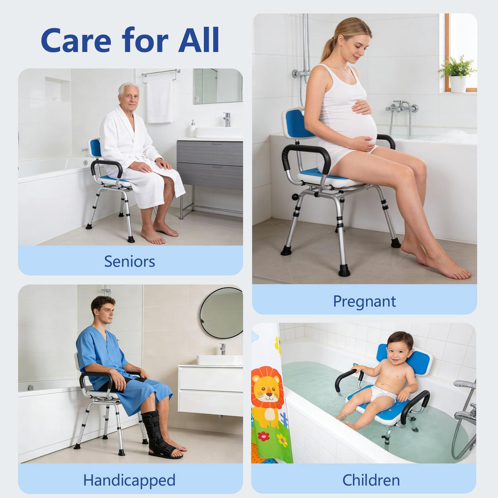 Swivel Shower Chair 500lbs Heavy Duty Adjustable M9893