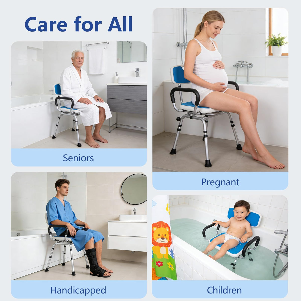 Swivel Shower Chair 500lbs Heavy Duty Adjustable M9893