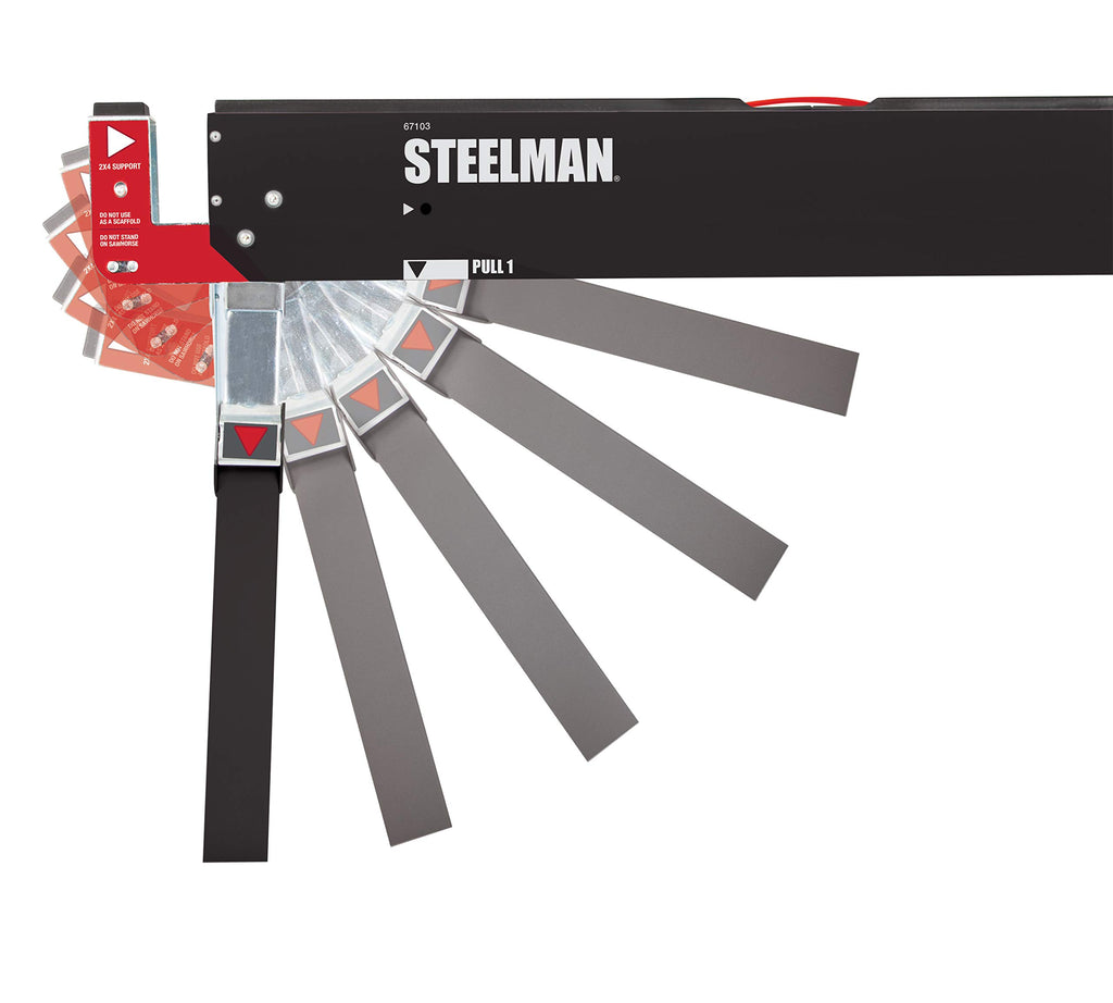 Adjustable Height Folding Steel Sawhorses Set of Two O3096