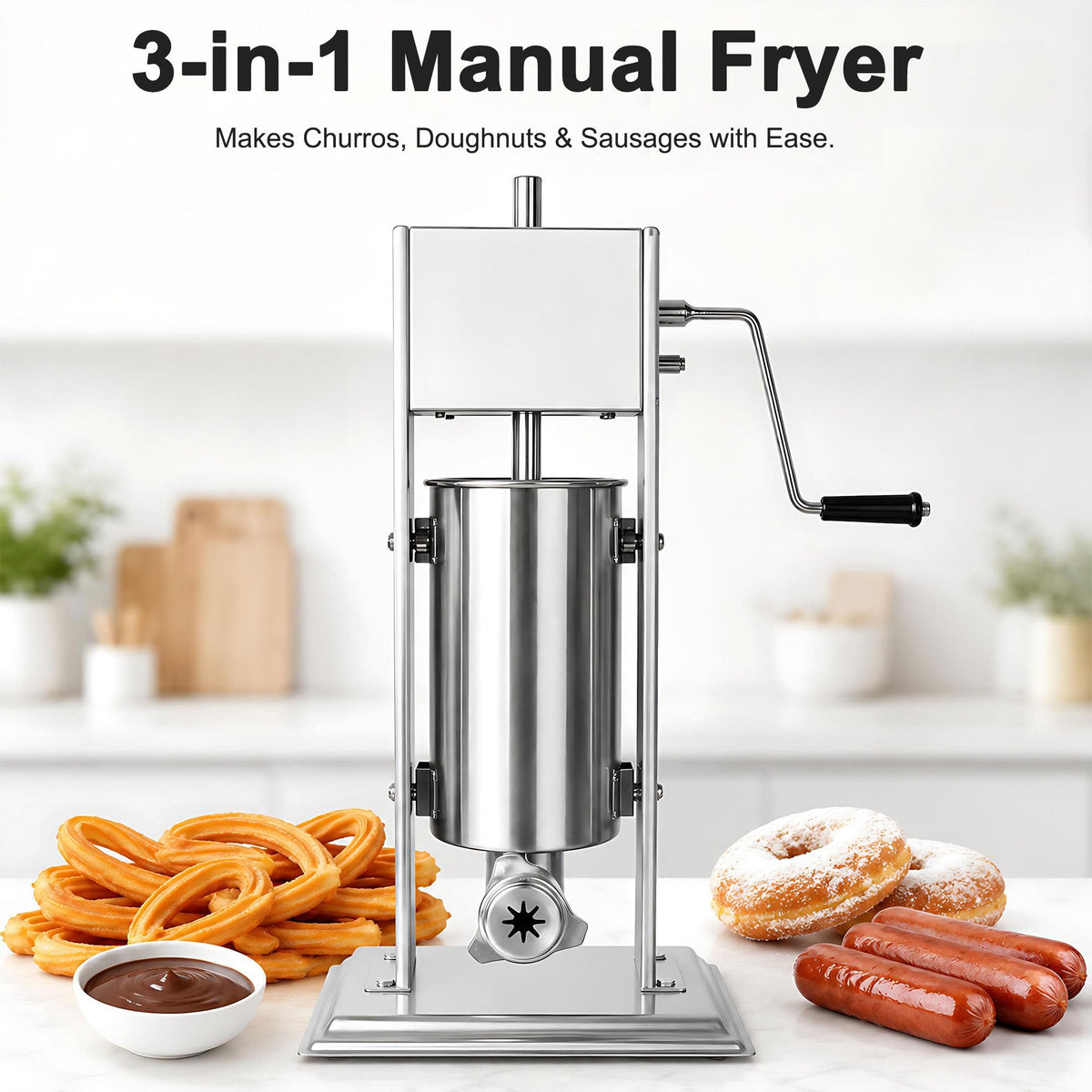 Vertical Manual Churro Extruder with 6-Shape Nozzle Kit V24653