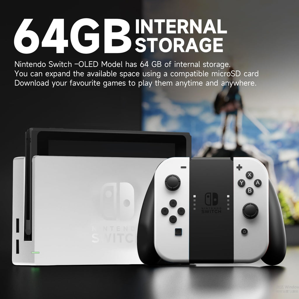 Nintendo Switch OLED Model with White Joy-Con and 32GB Micro SD Card Z822