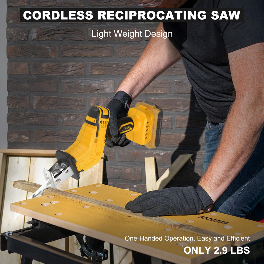 Cordless Reciprocating Saw 0-3500 SPM Variable Speed 4 Saw Blades L40933