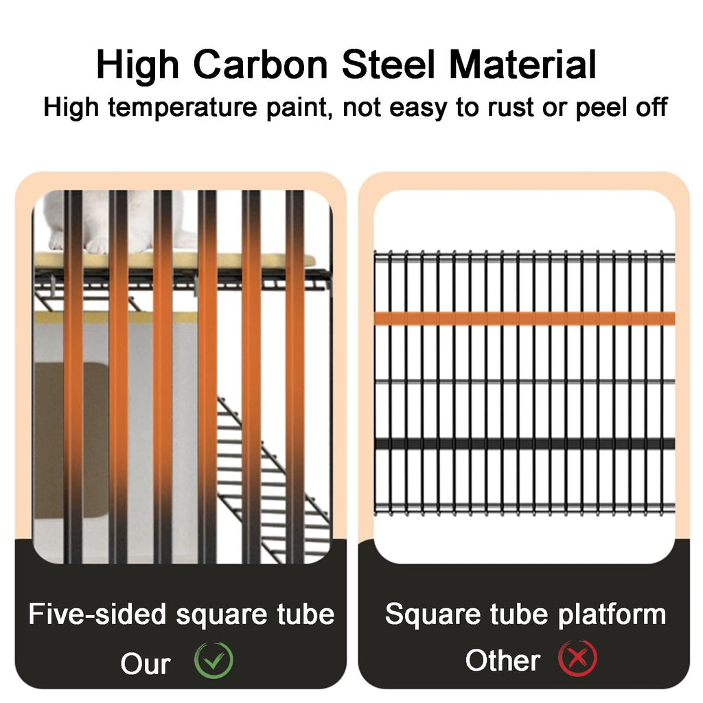 High Carbon Steel 4-Tier Cat Kennel U13764