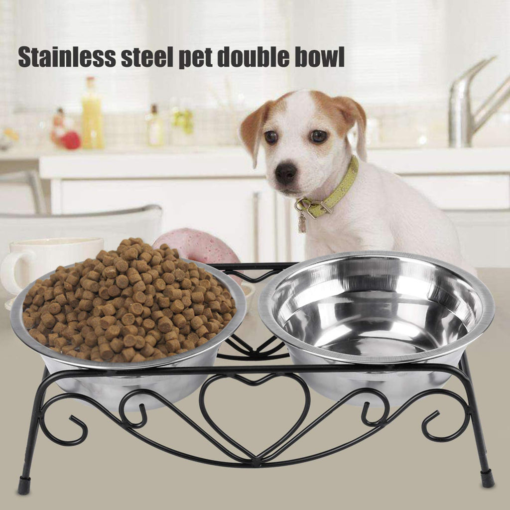 Stainless Steel Elevated Dog Cat Bowls with Iron Stand U4061