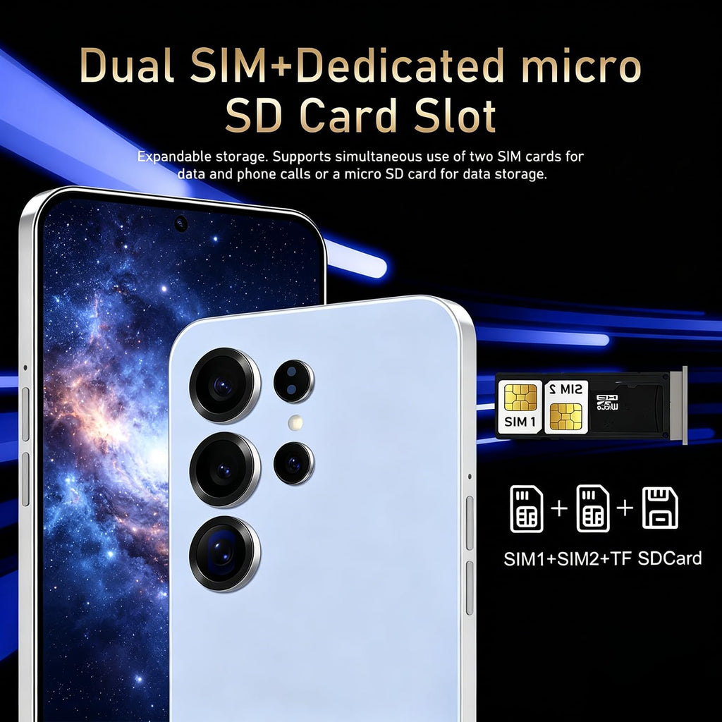 4G Unlocked Android Smartphone 6.6'' HD+ Display 4GB RAM 32GB ROM Black X3810