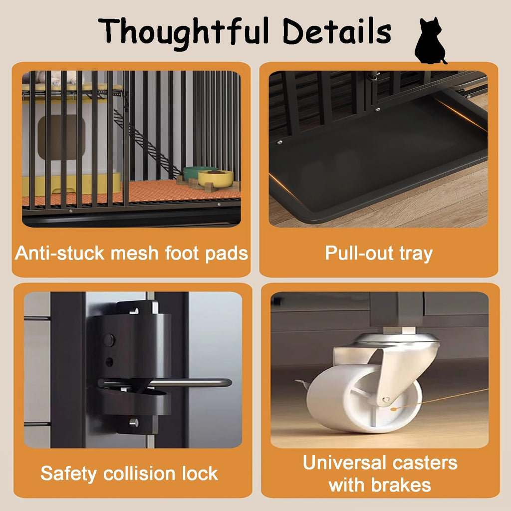 High Carbon Steel 4-Tier Cat Kennel U13764