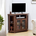 Corner TV Stand for TVs up to 48 Inch with Storage Shelves and 2 Doors N28191