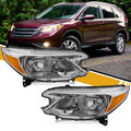 Halogen Headlight Assembly Pair Set Chrome Housing Amber Reflector K375000