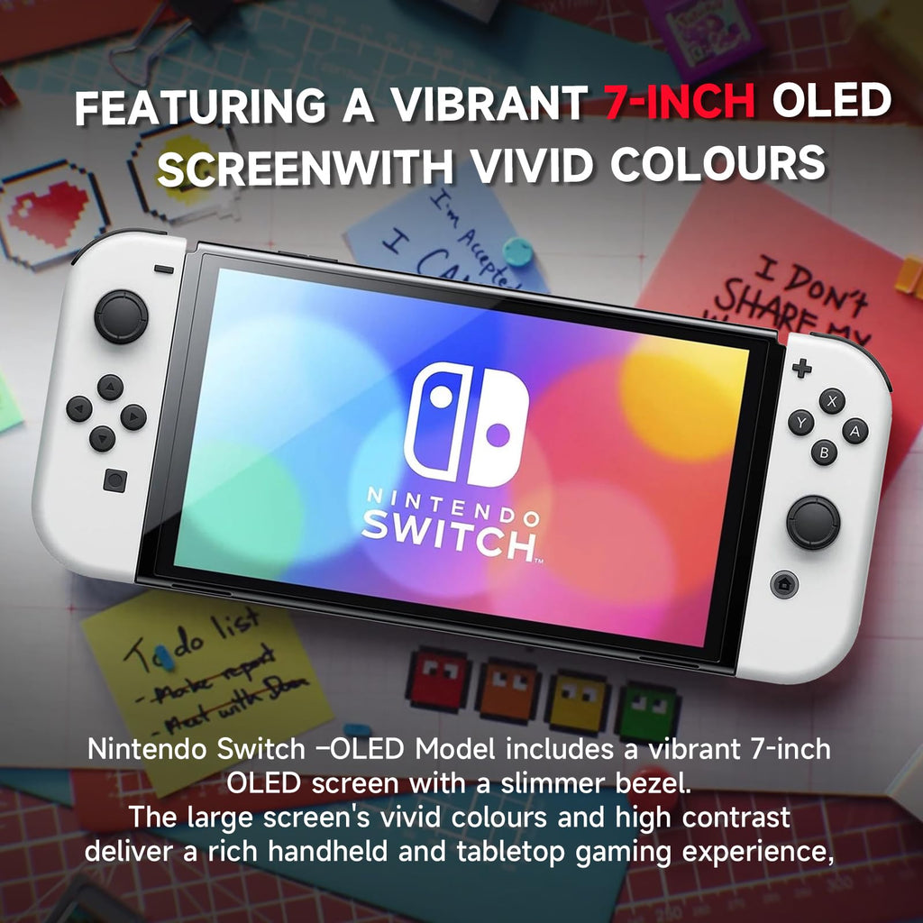 Nintendo Switch OLED Model with White Joy-Con and 32GB Micro SD Card Z822