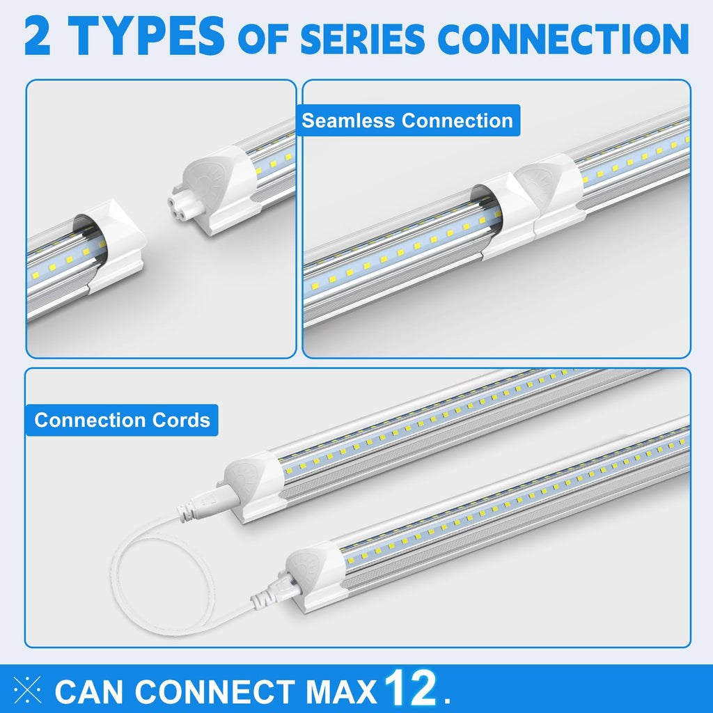 2FT 22W 3300LM 6000K Cool White Linkable LED Shop Lights I10775