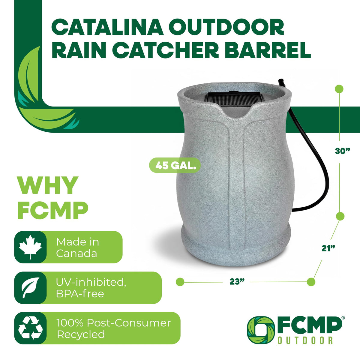 45 Gallon Light Granite Rain Barrel C87301