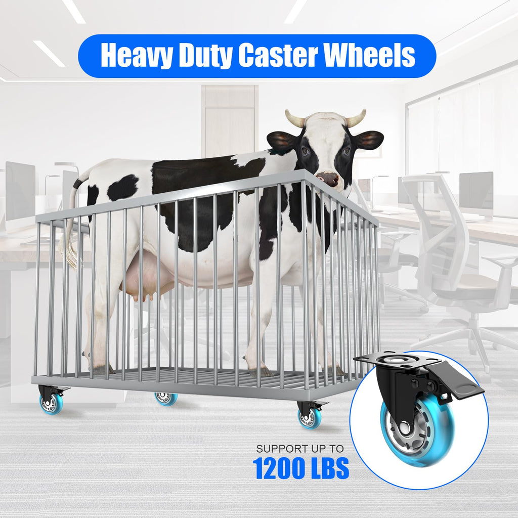 3 Inch Plate Casters Set of 4 Double Brake Heavy Duty N239265