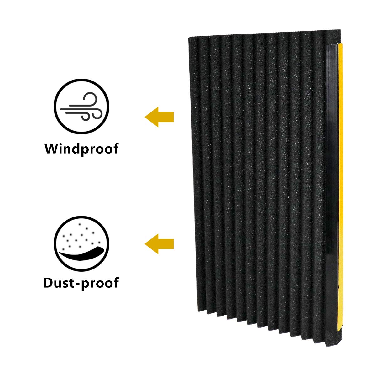 Window Air Conditioner Foam Insulation Panels, 2 Pack, Black, 17in High x 9in Wide E4235