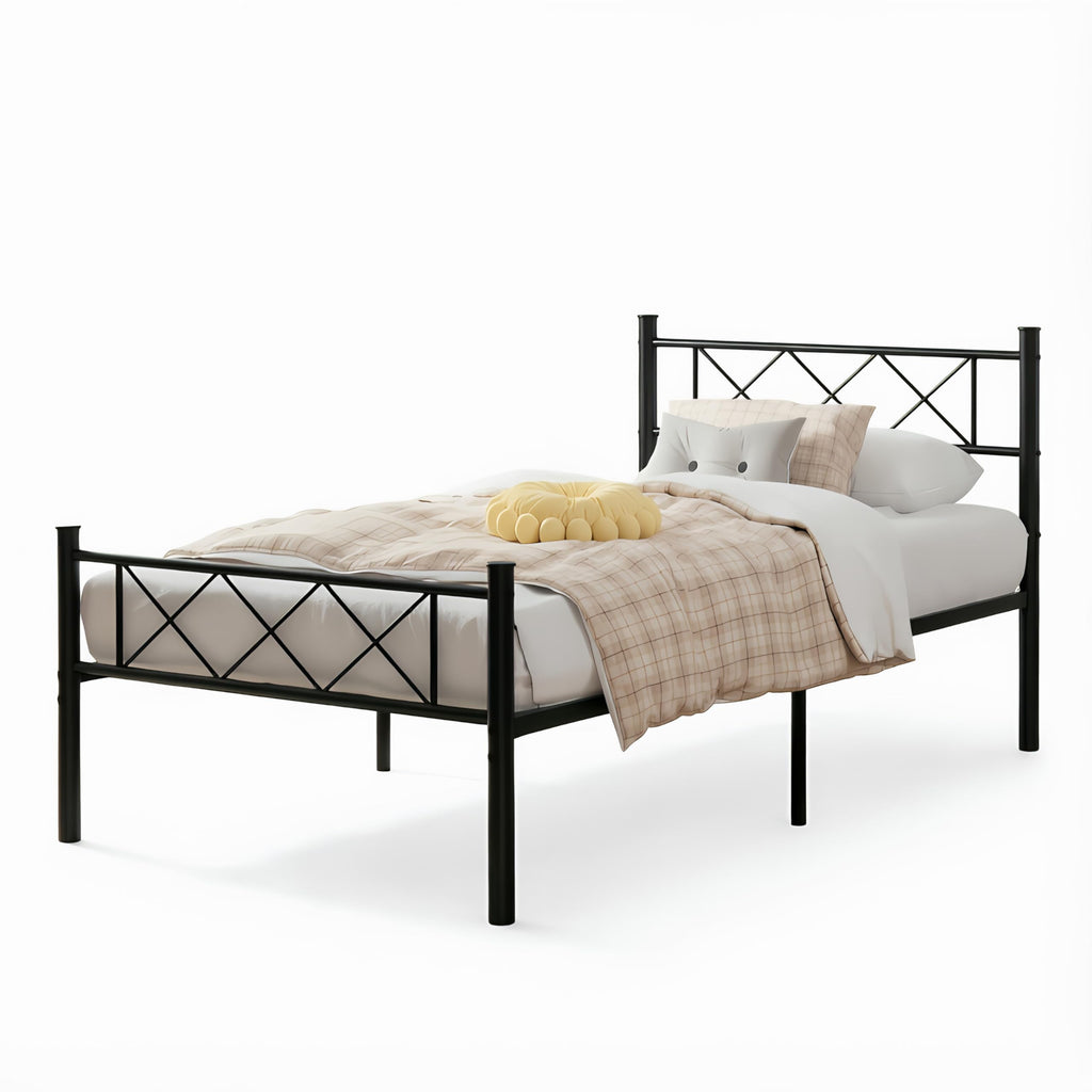 Twin Size Metal Bed Frame with Headboard O27013