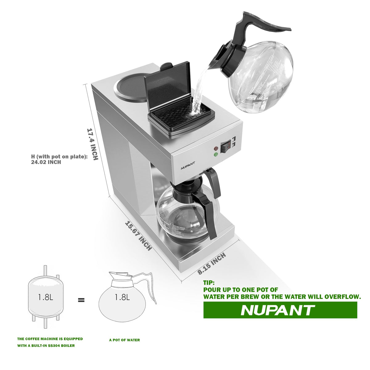 12-Cup Commercial Drip Coffee Maker Q307