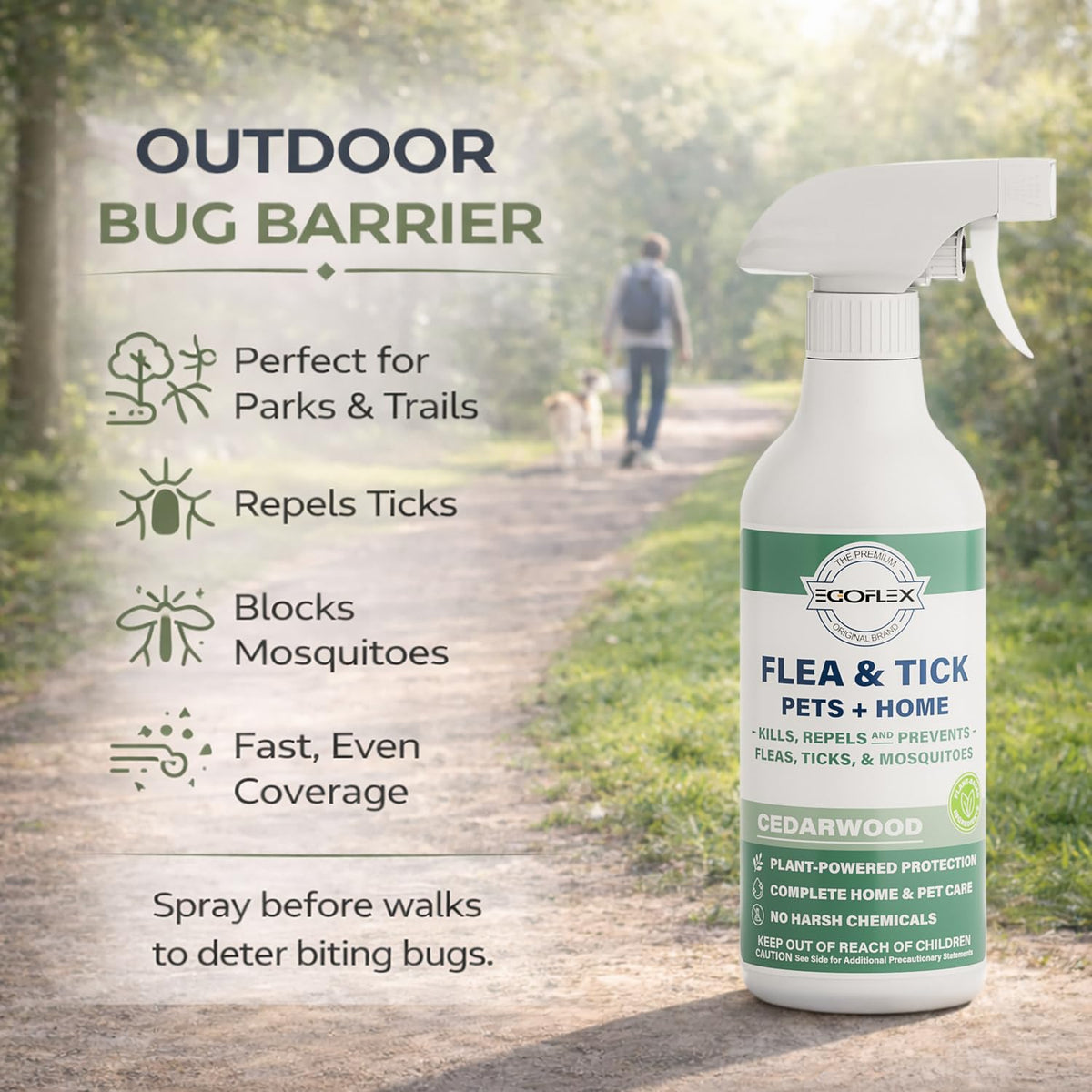 Plant-Based Flea Spray with Cedarwood Scent 16 Oz D329832