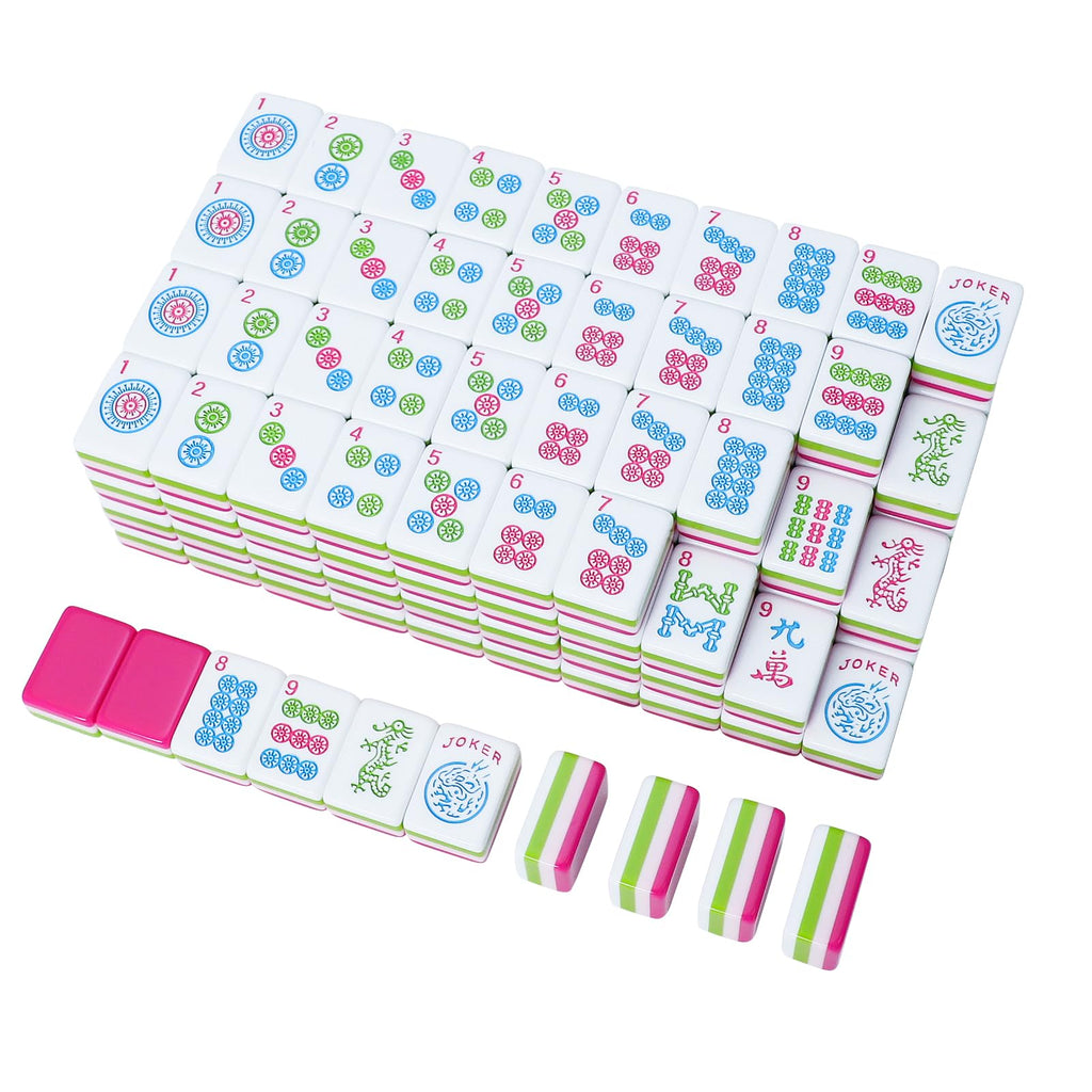 166 Acrylic Engraved Mahjong Tile Set with Carrying Bag R181008