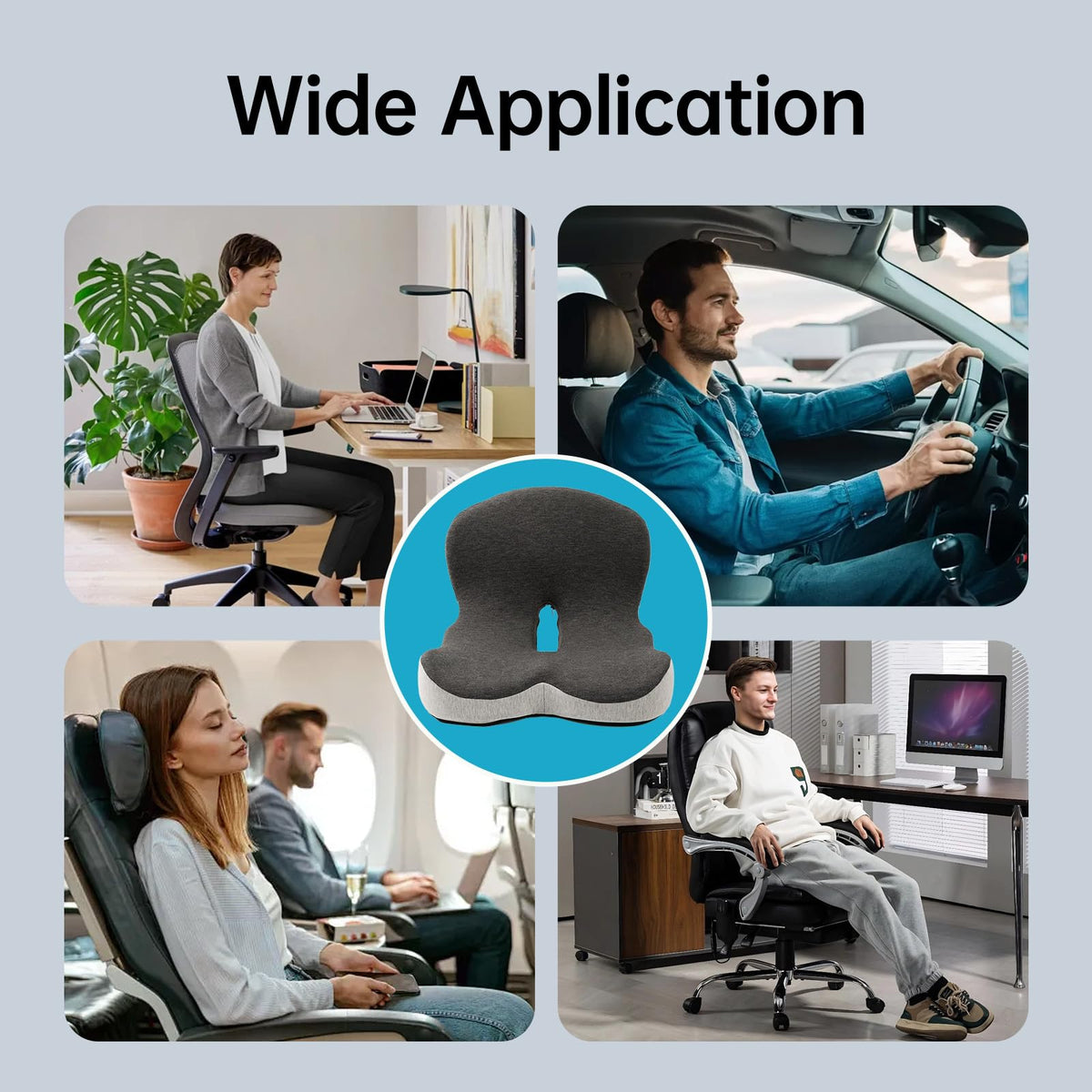 L-Shaped Memory Foam Seat Cushion with Back Support S5360