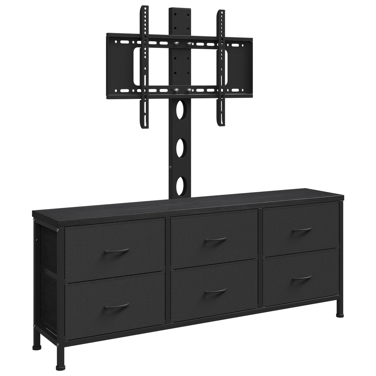 Black 6 Drawer TV Stand with Mount X161703