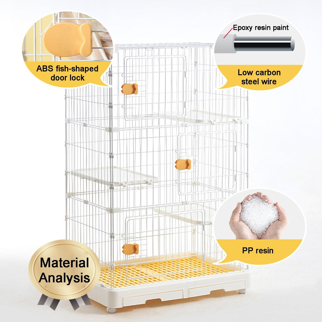 Detachable Metal Wire Cat Enclosure with Litter Box M34895