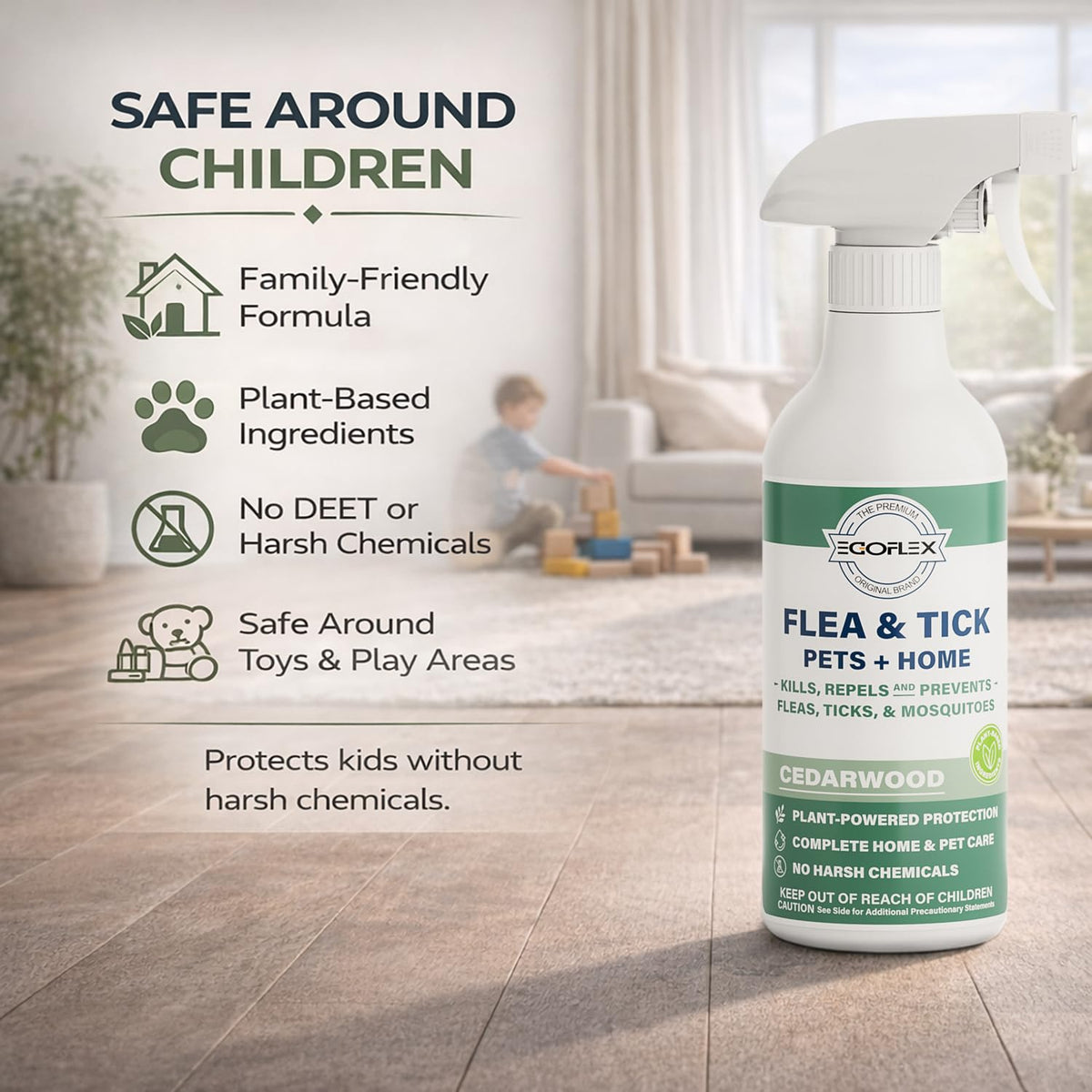 Plant-Based Flea Spray with Cedarwood Scent 16 Oz D329832