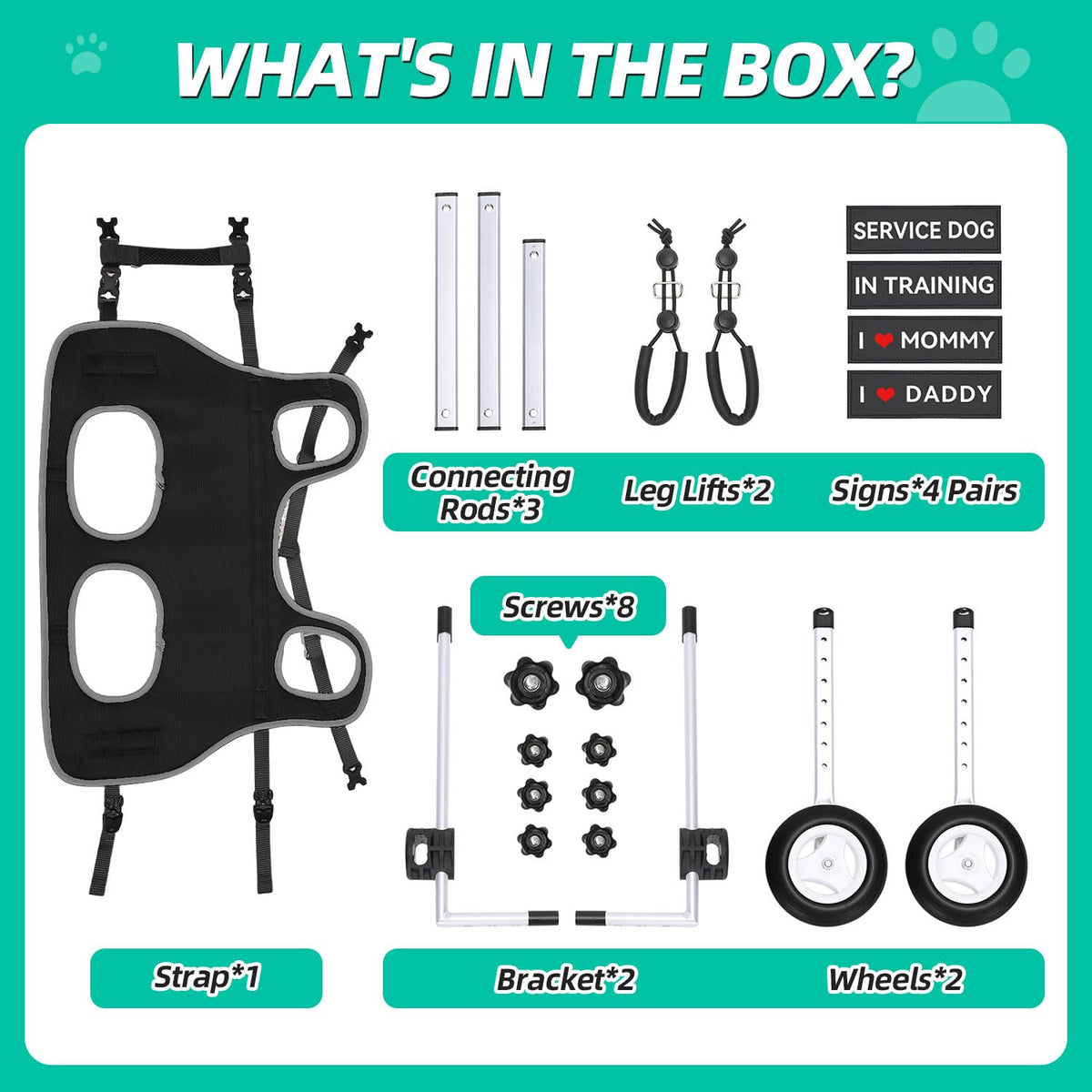 Dog Wheelchair for Back Legs H872