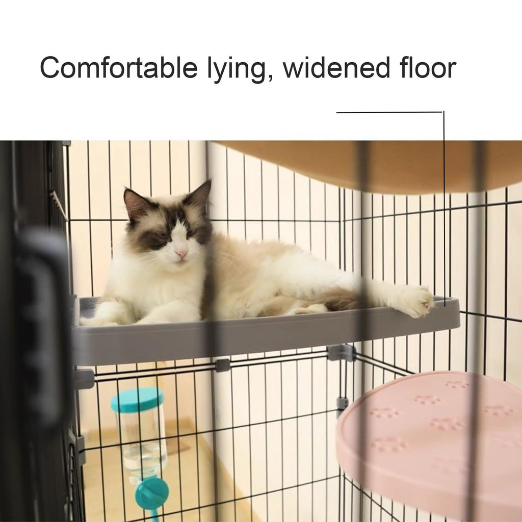 Foldable 4 Tier Detachable Cat Cage with Hammock Q69798