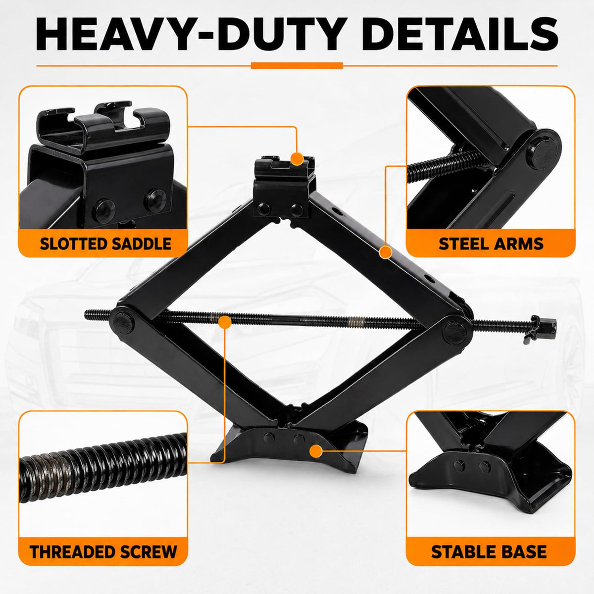 3 Ton Scissor Car Jack Kit with Ratchet Wrench L282