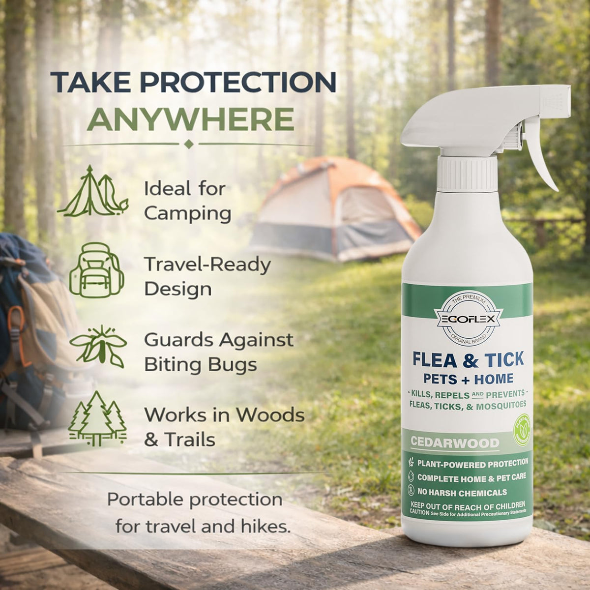 Plant-Based Flea Spray with Cedarwood Scent 16 Oz D329832