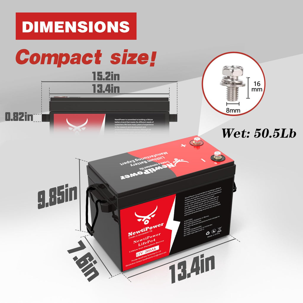 12V 200Ah LiFePO4 Lithium Battery O14104