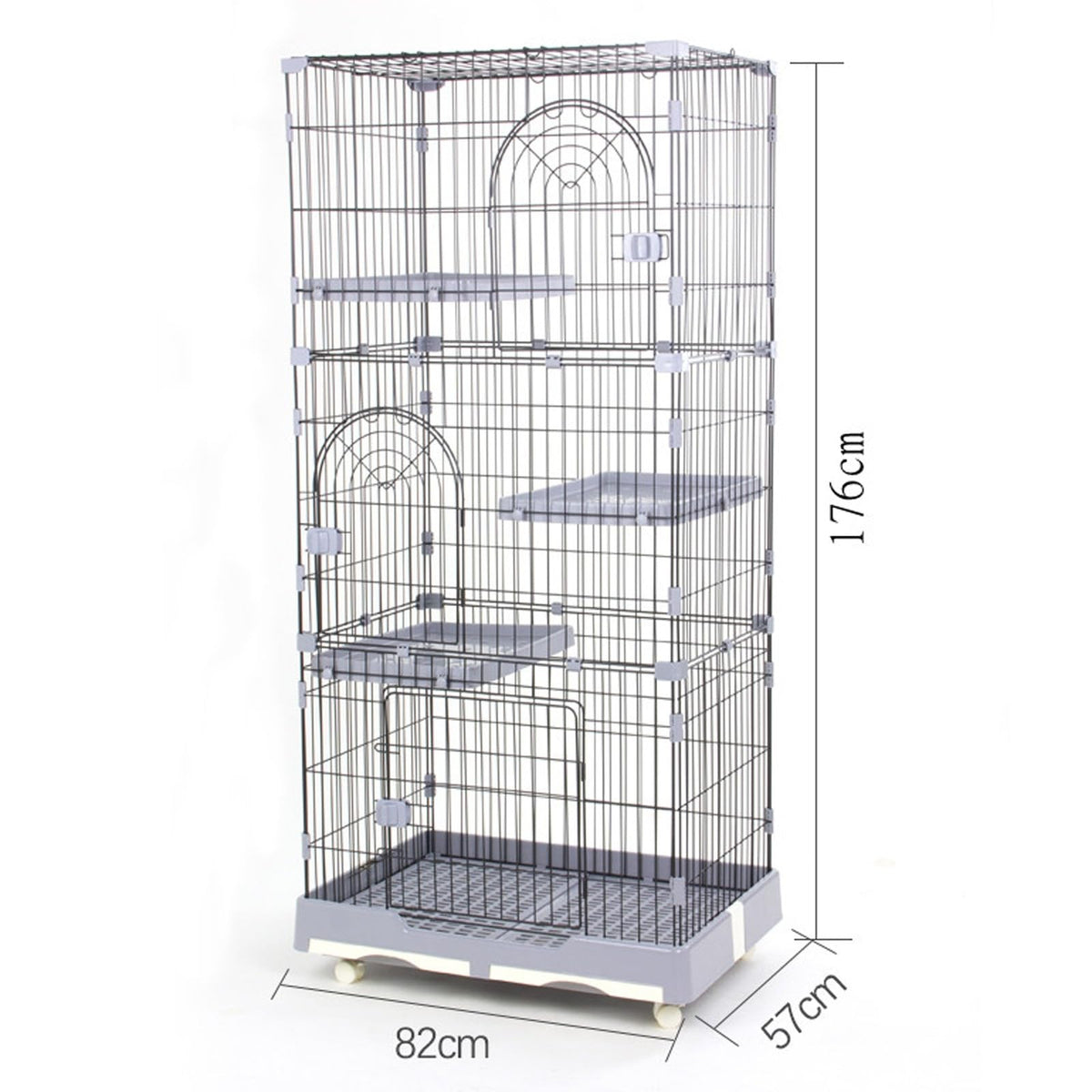 Foldable 4 Tier Detachable Cat Cage with Hammock Q69798
