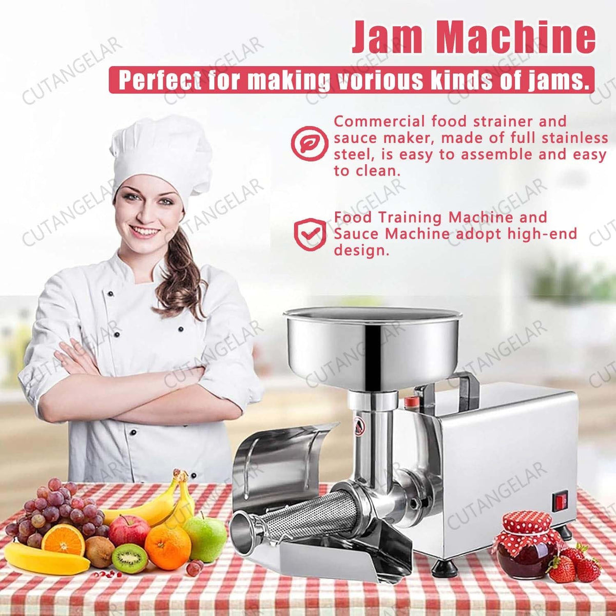 Commercial Grade Electric Sauce Machine 450W with Large Hopper F53990
