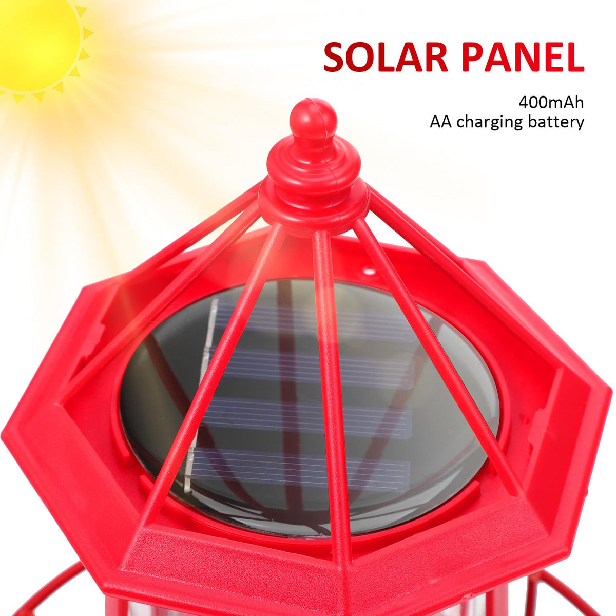 Solar Powered Rotating Iron Outdoor Garden Light L8932